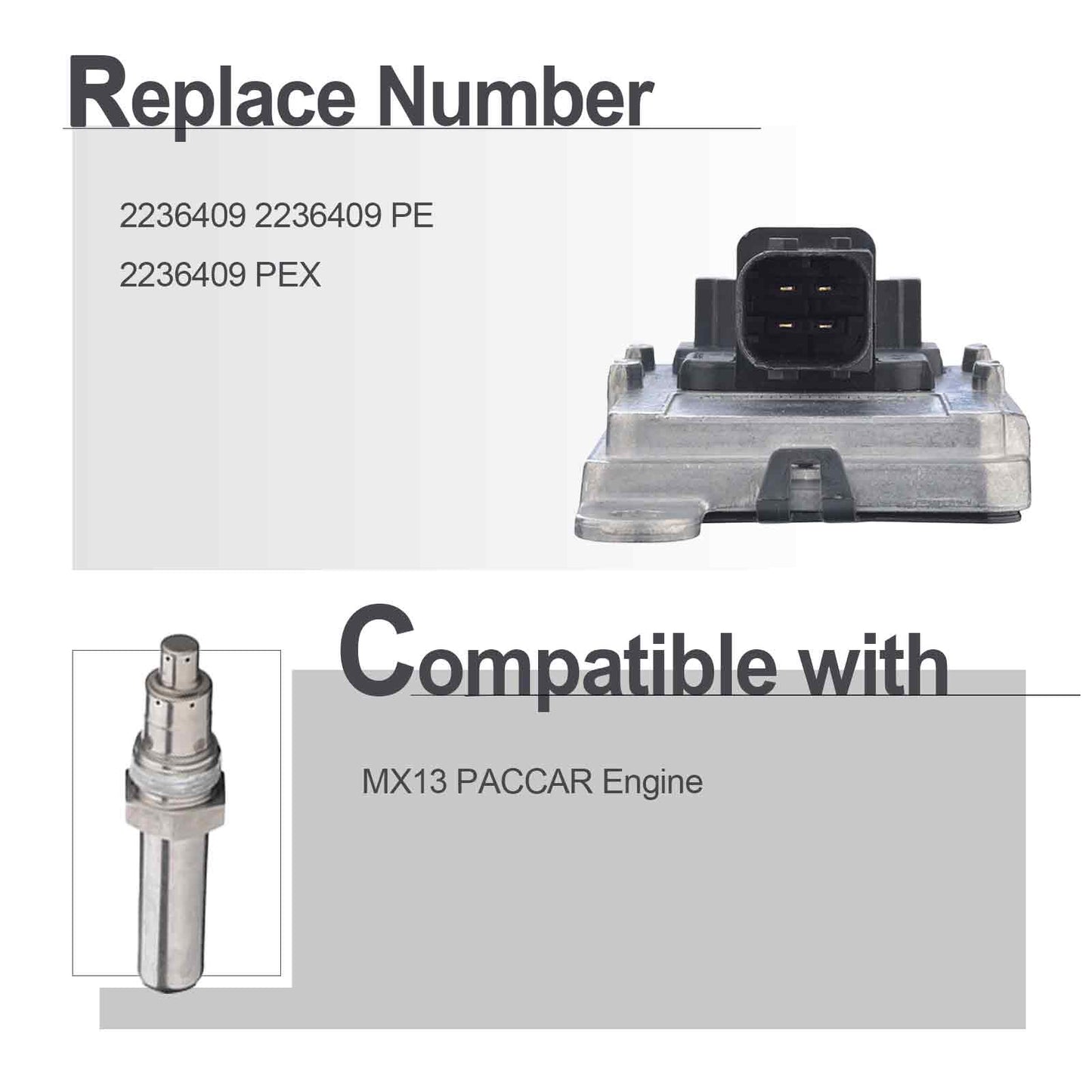 Nitrogen Oxide Sensor NOX Sensor for MX13 Engine, fits PACCAR DAF, 2236409, 2236409PEX